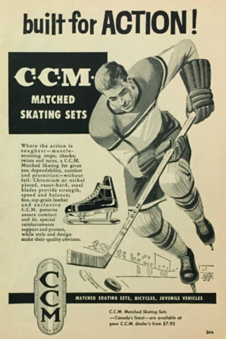 CCM Hockey Ad 1957 CCM Matched Skating Sets