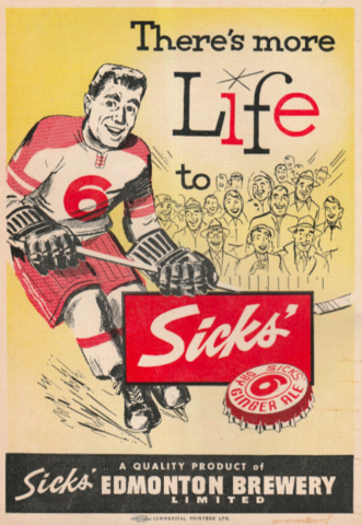 Sick's Dry Ginger Ale ad 1955 Sick's Edmonton Breweries