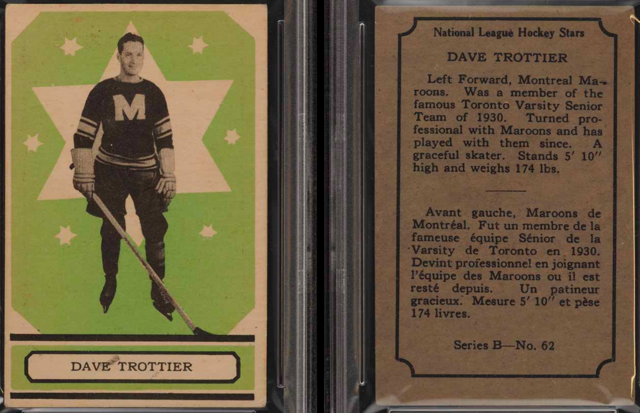 Dave Trottier Hockey Card 1933 O-Pee-Chee Series B No.62