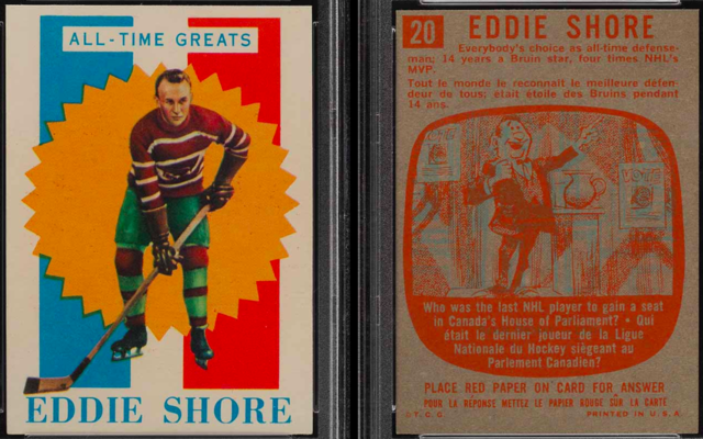 Eddie Shore Hockey Card 1960 Topps #20