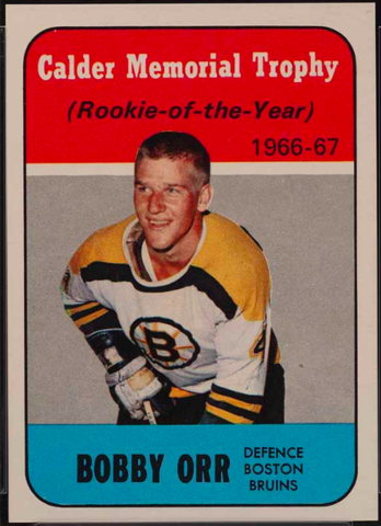 Bobby Orr Hockey Card 1967 Topps #118 Calder Memorial Trophy