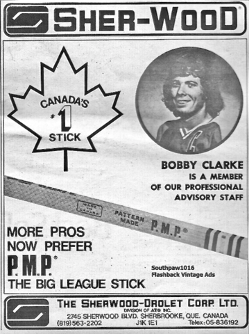 Sher-Wood Hockey Stick History 1975 Sher-Wood Pattern Made P.M.P. Hockey Stick