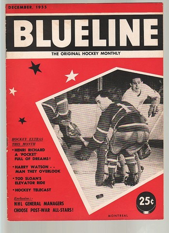 Ice Hockey Mag 1955  Blueline  Goalie cover