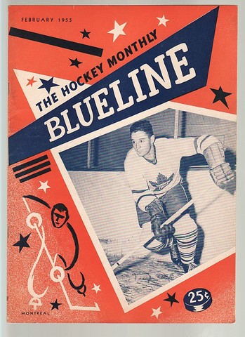Ice Hockey Mag 1955 Blueline Toronto Maple Leafs