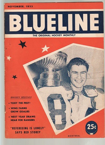 Ice Hockey Mag 1955  Blueline  Original Stanley Cup on cover
