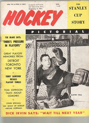 Ice Hockey Mag 1956 Hockey Pictorial  Glenn Hall cover