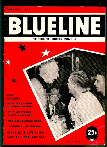 Ice Hockey Mag 1956  Blueline  Red Story cover