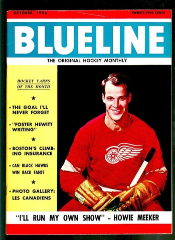 Ice Hockey Mag 1956  Blueline  Gordie Howe cover
