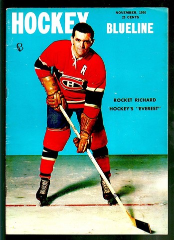 Ice Hockey Mag 1956  Blueline  Rocket Richard cover