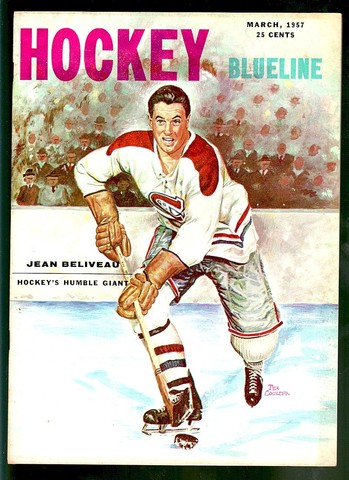 Ice Hockey Mag 1957 Hockey Blueline  Jean Beliveau cover