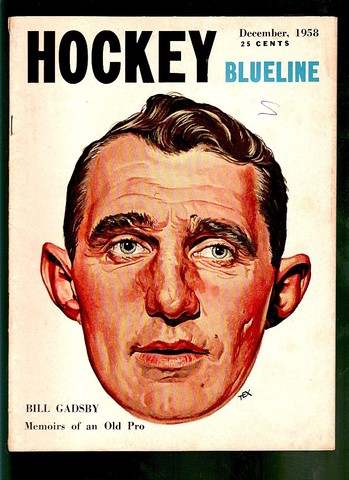 Ice Hockey Mag 1958  Hockey Blueline  Bill Gadsby cover