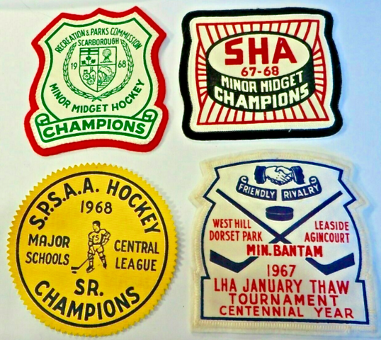 Scarborough Hockey History 1960s Vintage Hockey Patches