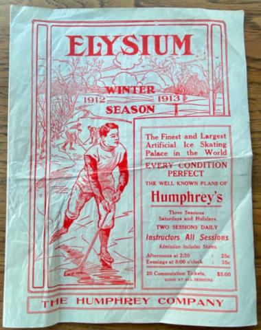 Elysium Ice Skating Rink Program 1912