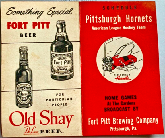 Hockey Beers - Fort Pitt Brewing Company 1949 Pittsburgh Hornets