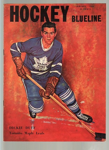 Ice Hockey Mag 1959 Hockey Blueline  Dickie Duff cover