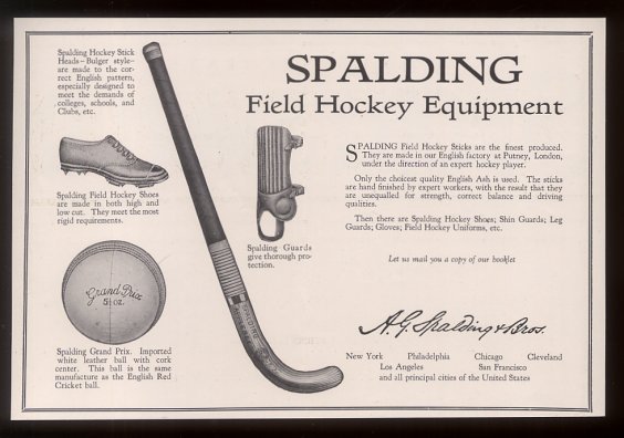 Spalding - Field Hockey Equipment Poster - 1927