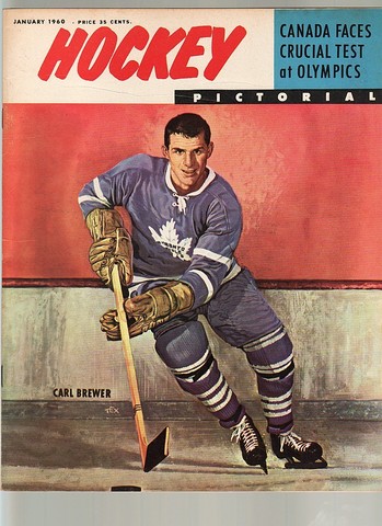 Ice Hockey Mag 1960 Hockey Pictorial  Carl Brewer cover