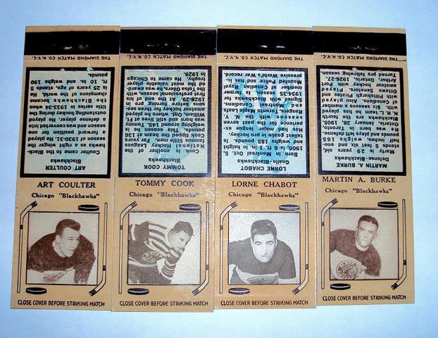 Hockey Matchbooks 1936 Chicago Blackhawks
