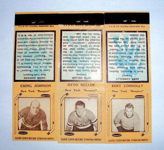 Hockey Matchbooks 1936  Ching Johnson  Otto Heller  Bert Connoll
