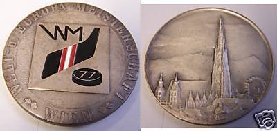 Ice Hockey Medal 1977 3 Wien
