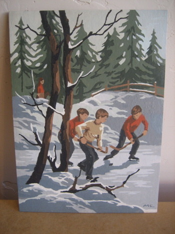 Pond Hockey Paint By Numbers 1950s