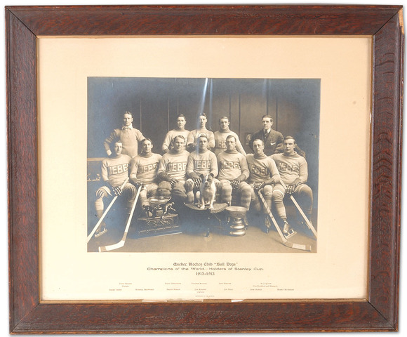 Quebec Bulldogs Team photo 1913  Stanley Cup & O'Brien Cup Champions