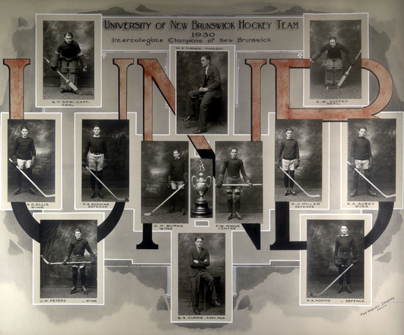 University of New Brunswick Hockey team 1930  Sumner Trophy Winners