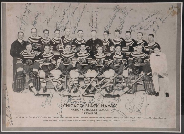 Chicago Black Hawks 1st Stanley Cup - 1934 - Autographed Photo