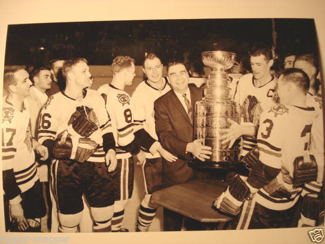 Chicago Black Hawks Coach Rudy Pilous Holds The Stanley Cup 1961