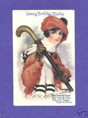 Field Hockey Birthday Card 1900s