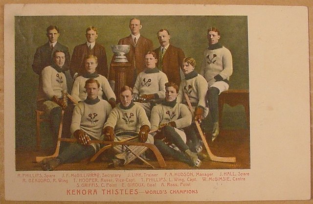 Kenora Thistles Postcard.  Stanley Cup Champions 1907