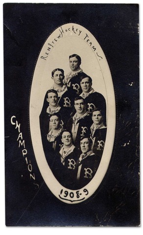 Renfrew Hockey Team Postcard 1908-09 Champions