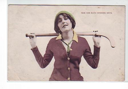 Field Hockey Postcard 1918  "She has such winning ways"