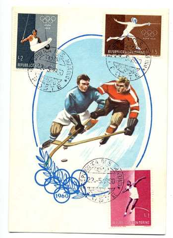 Ice Hockey Postcard 1960 Oylmpics