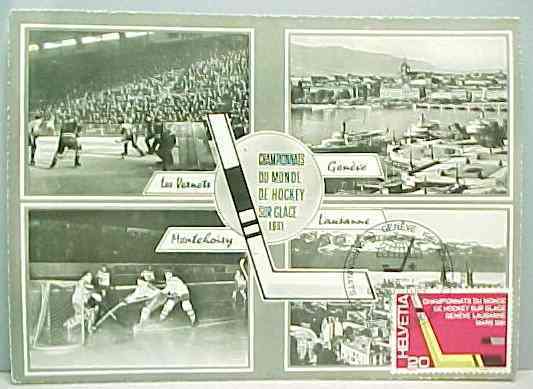 Hockey Postcard 1961 Geneva