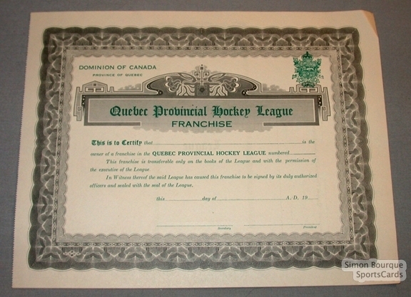 Hockey Stock Certificate 1