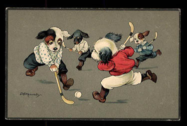 Hockey Postcard Dogs 2