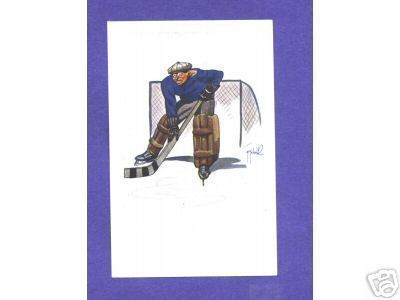 Hockey Postcard Old Goalie
