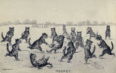 Hockey Postcards Cats