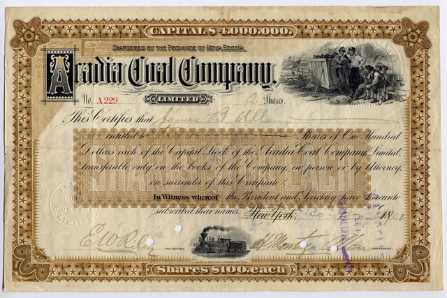 Hockey Stock Certificate 1901 Signed By Sir Montagu Allan Allen Cup Founder