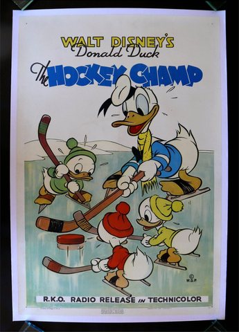 Walt Disney Hockey Poster 1930 1 Original The Hockey Champ