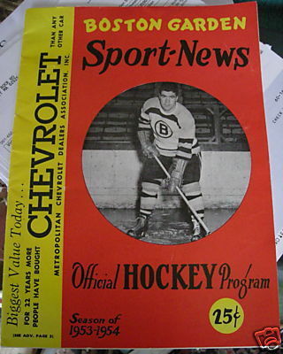 Boston Garden Ice Hockey Program 1953 