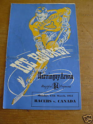 Ice Hockey Program 1955  Harringay Racers vs Canada