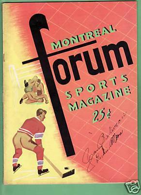 Ice Hockey Program 1956  Montreal Forum