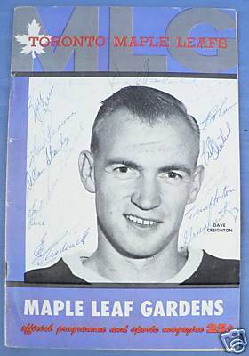 Ice Hockey Program 1958  Maple Leaf Gardens  autographed