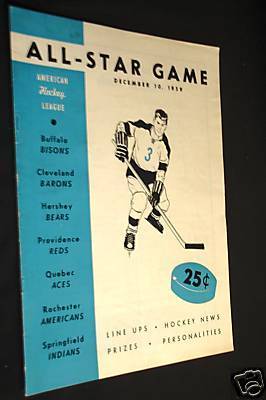 Ice Hockey Program 1959  AHL All Star Game