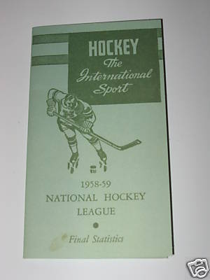 Ice Hockey Program 1959  Final Statistics