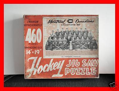 Montreal Canadiens Ice Hockey Jig Saw Puzzle 1953  Box