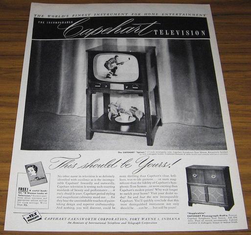 Television Ice Hockey Ad 1950 
