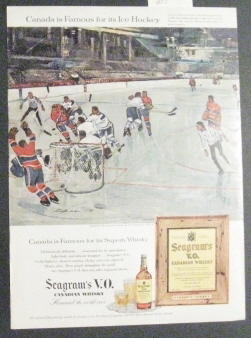 Seagram's V.O. Ice Hockey Ad 1960